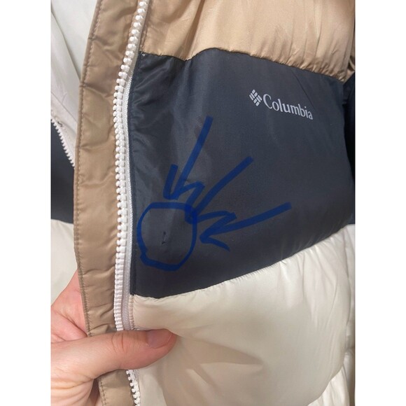 NWT Columbia Women's Puffect Color Blocked Jacket Cream Tan Black 3X MSRP $200 - Picture 7 of 7